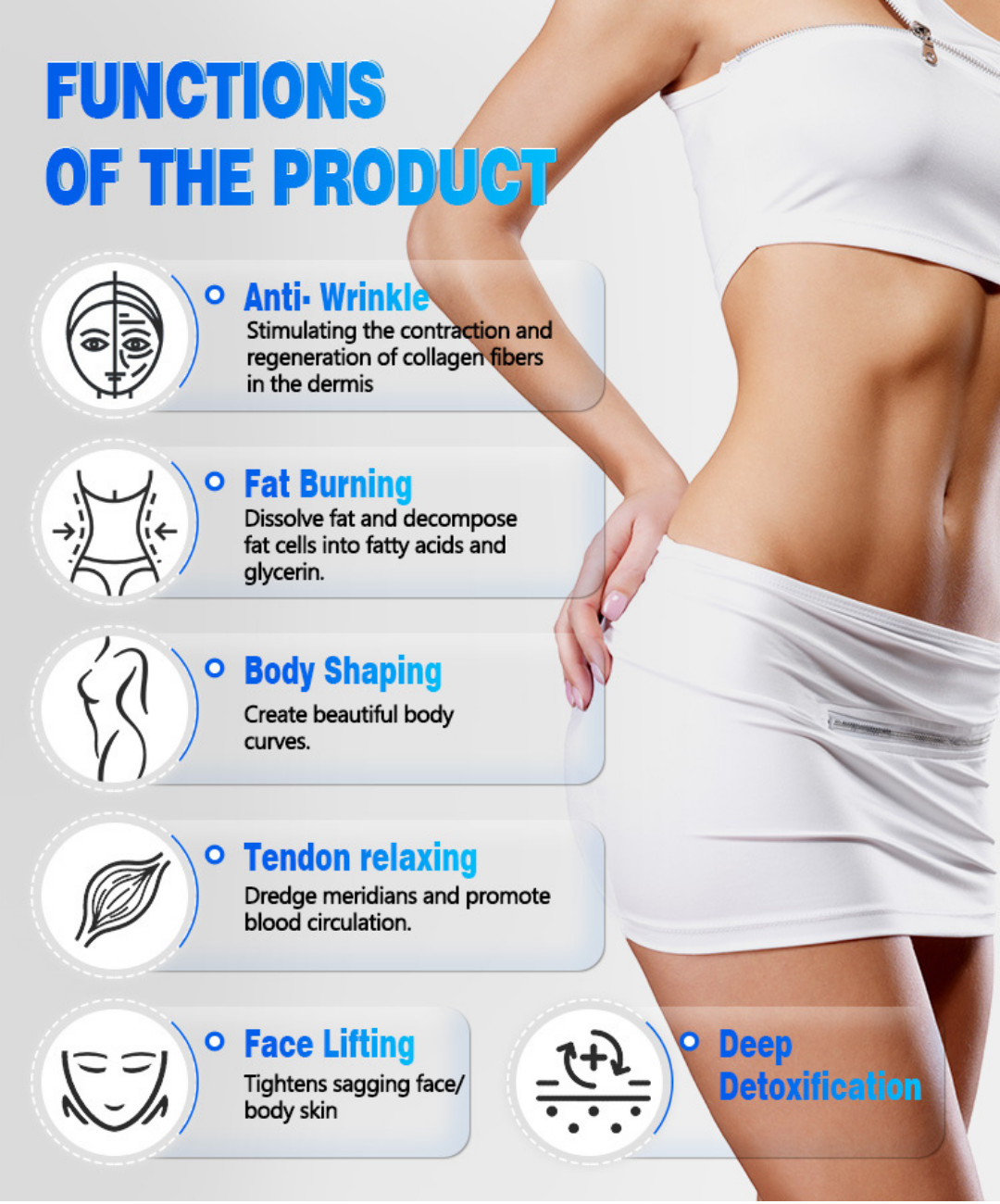 Professional 5 in 1 Body Contouring and Skin Tightening Machine with Vacuum Roller RF and Infrared Laser Therapy